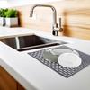 Sink Mat Rubber Gray Grid Insert Pad 33x28 cm