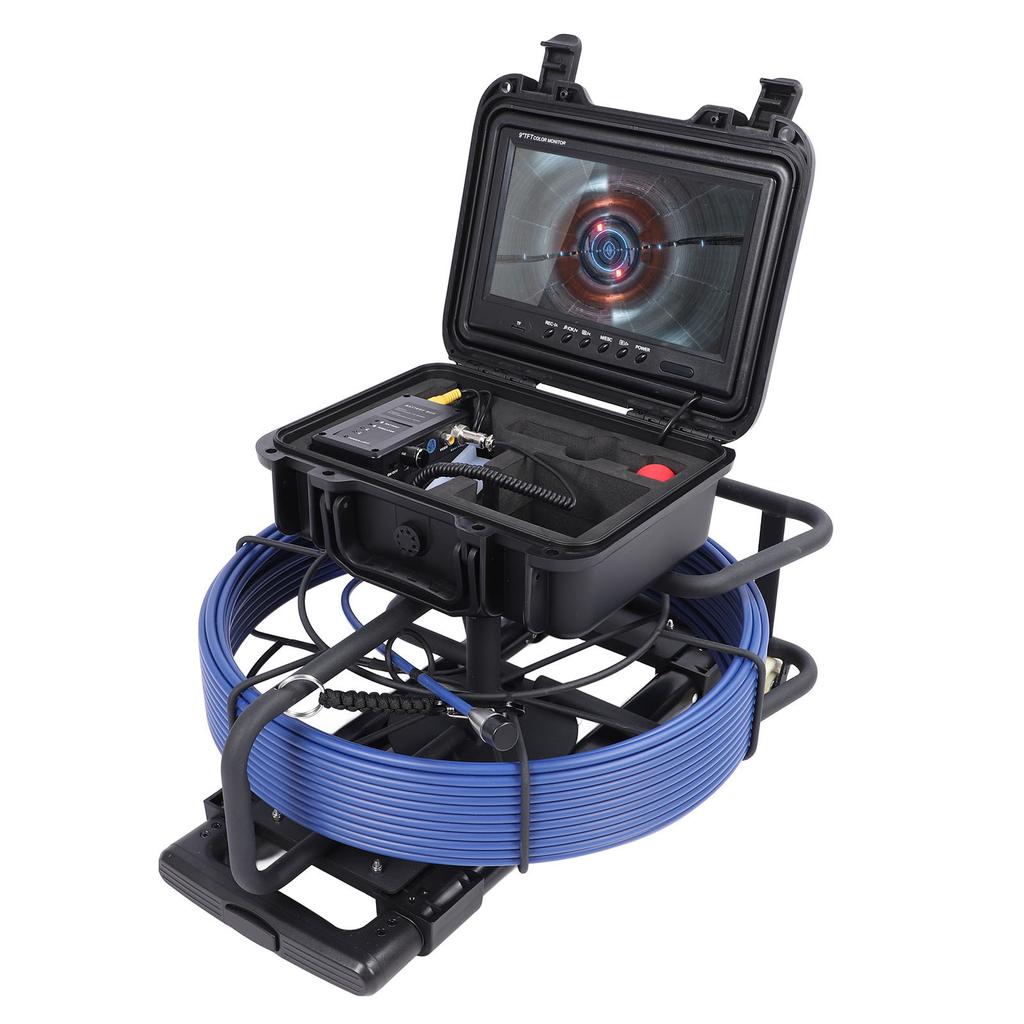 Sewer Camera 98.4FT Cable 9 Inch LCD Display IP68 Water Proof Pipeline Inspection Camera with DVR for Plumbing