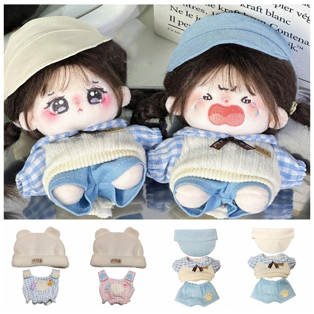 T-shirt Doll Clothes Outfit Bear Hat Doll Dress Up Set 10cm Cotton Doll Clothes  10cm Cotton Doll