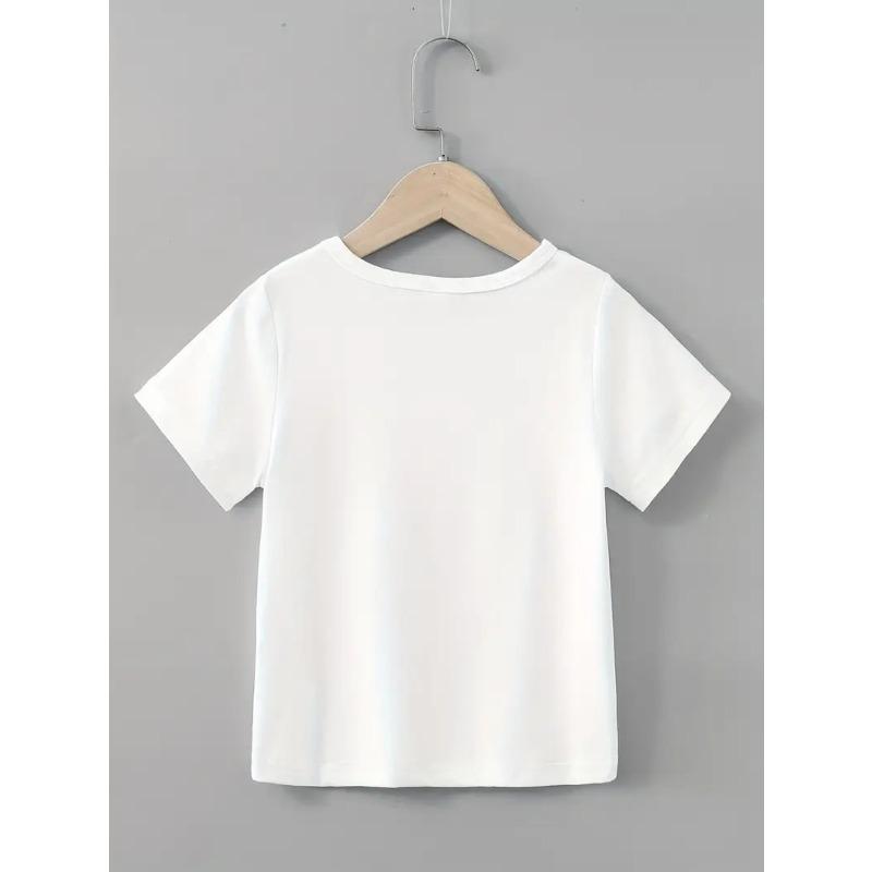 Kids Geometric Lion Head Print Crewneck Breathable Summer Short Sleeve Tee