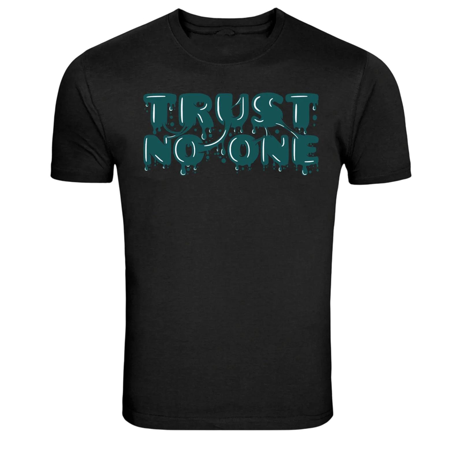 Trust No One Dripping Graffiti Typography Graphic T-Shirt XL