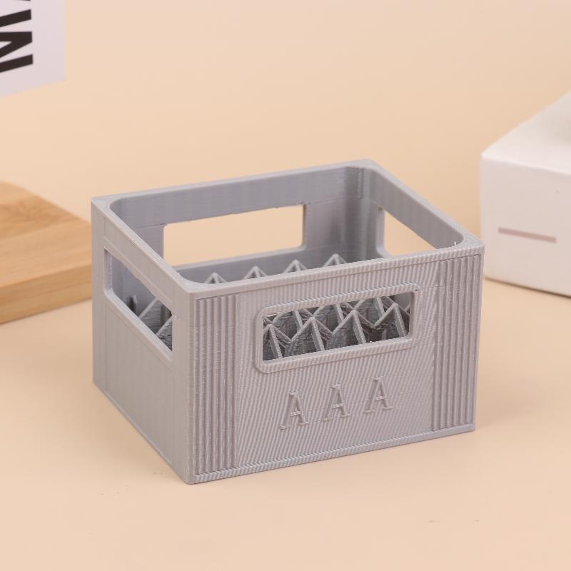 3D Printed Beer Crate Style Battery Storage Case No. 5 Aa No. 7 Aaa Battery Basket Stackable Batteries Storage Box Home Decor