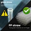 2Pcs Reusable PP Straws for 30/40oz Tumbler Leak-Proof Odorless Straw Replacement Ice Cold Cup Accessory for Home