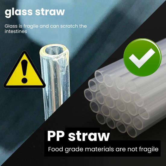2Pcs Reusable PP Straws for 30/40oz Tumbler Leak-Proof Odorless Straw Replacement Ice Cold Cup Accessory for Home