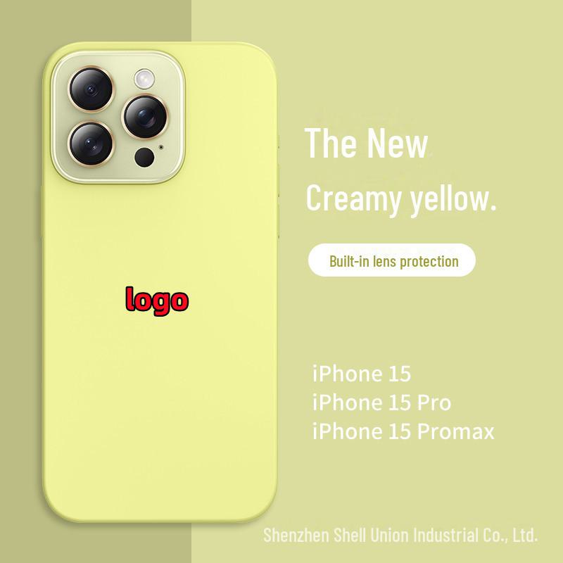 Crystal Lens Mobile Phone Case - Liquid Silicone Small Window for Apple 15 Pro Max, 14/13 Anti-fall Cover