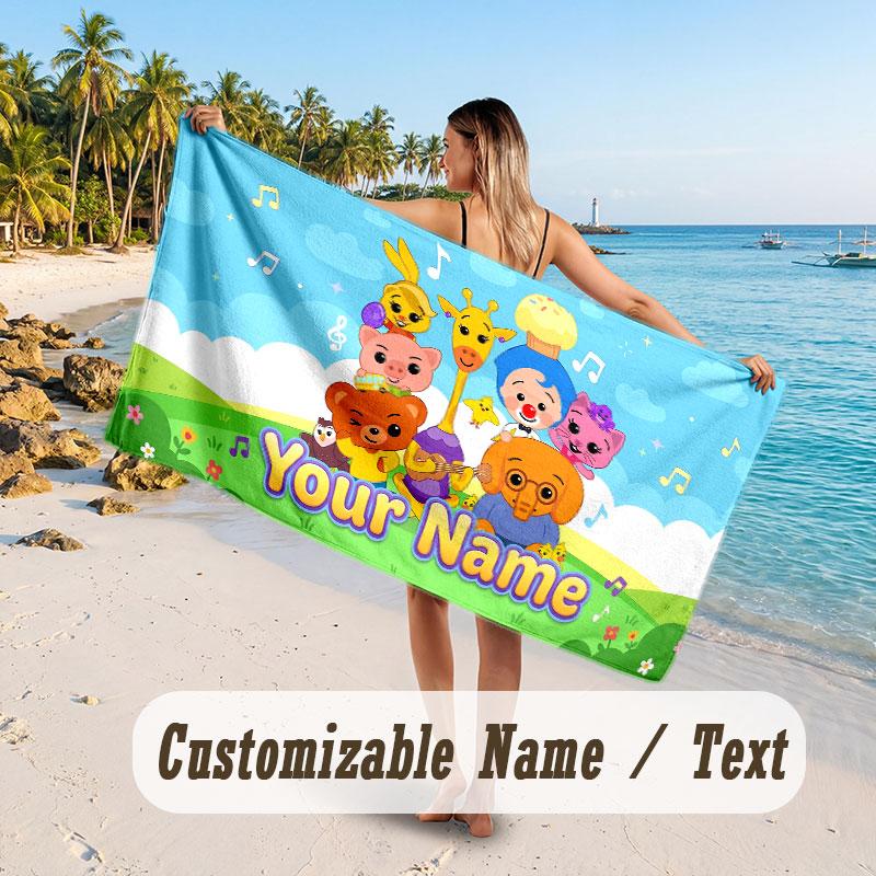 Personalized Beach Towel,El Payaso Plim Plim Custom Printed Name Text, Super Absorbent Towel For Beach Vacation