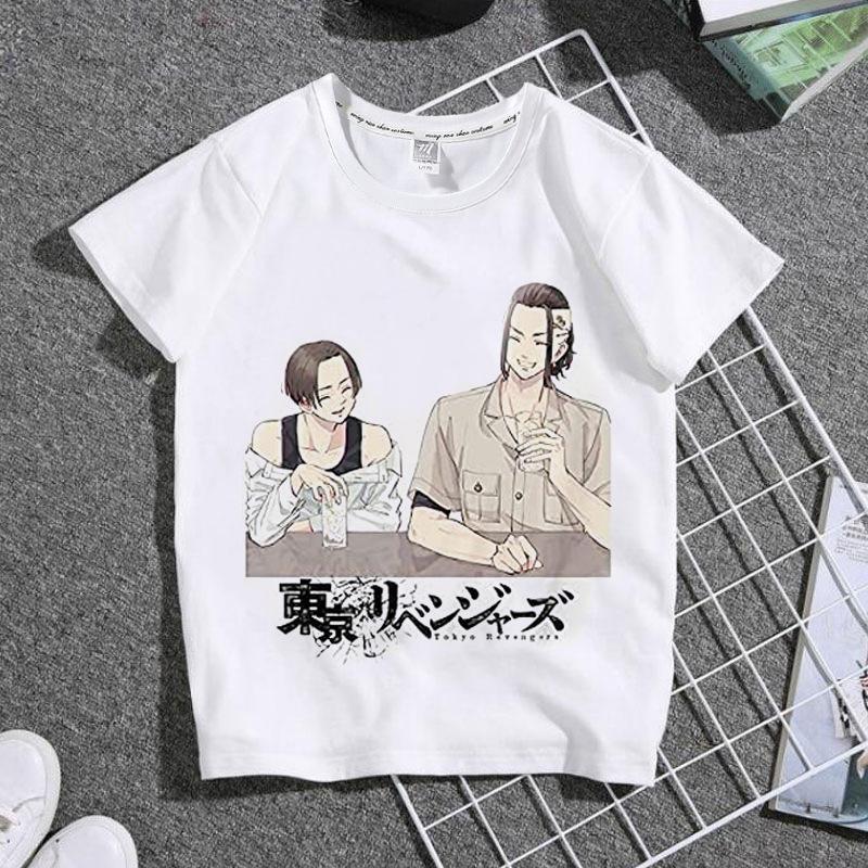 Cute Harajuku Anime Tokyo Revengers Print Children T-Shirt Summer Loose Short Sleeve White Women Tops Boy Girl Tees Men Blouses