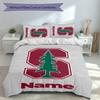 3pcs Custom Name Stanford S Logo Bedding Set,Includes 1 Duvet Cover and 2 Pillowcases,All-season Bedroom Decor