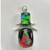 47 Ct Natural Opal Emerald-Cushion Cut Certified 925 Sterling Silver Pendant