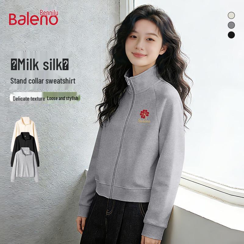 Baleno Women s Stand-Collar Zip-Up Hoodie M