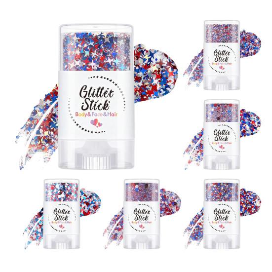 Independence Day Body Patriotic USA Glitter Stick Face Hair Flag Glitter Accessories Sparkling