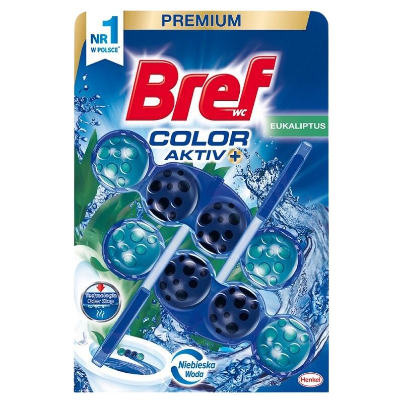 Bref color aktiv+ Duftanhänger für die Toilette, färbt das Wasser, Eukalyptus, 2 Stück