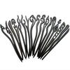 Elegant Black Sandalwood Hairpin Openwork Hair Fork – Ancient Style Wooden Hair Accessory