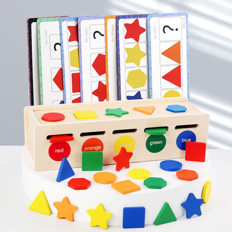 Children's Wooden Educational Shape Sorting Box: Develops Fine Motor Skills & Color Cognition