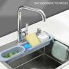 Sink Holder Adjustable Drainer Sink Tray Sponge Soap Holder Sink Organizer Holder Dish Cloth Hanger For Home Kitchen