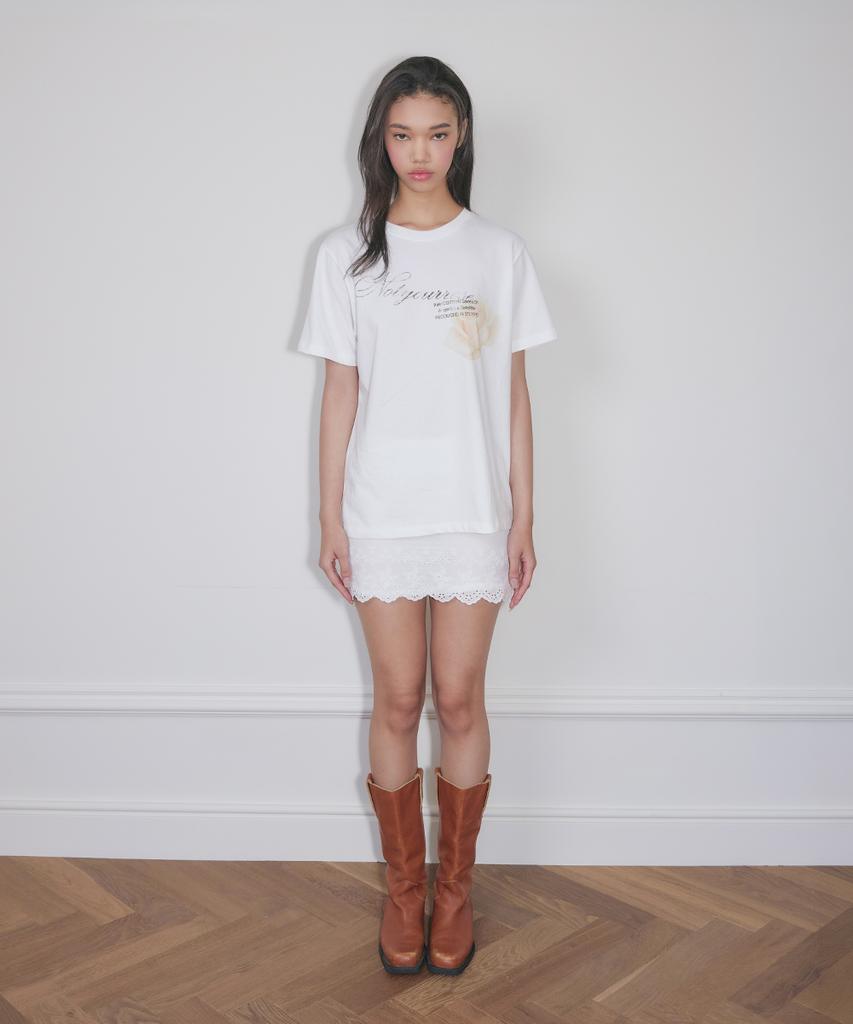 NOT YOUR ROSE Vintage Rose Logo T-Shirt (White)