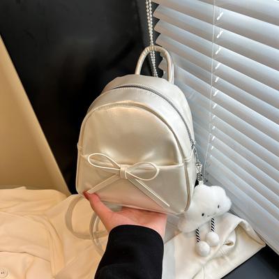 Mädchen Rucksack 2025 neuer Schleife Mini Rucksack Retro Eltern-Kind PU Rucksack Schultasche vielseitig
