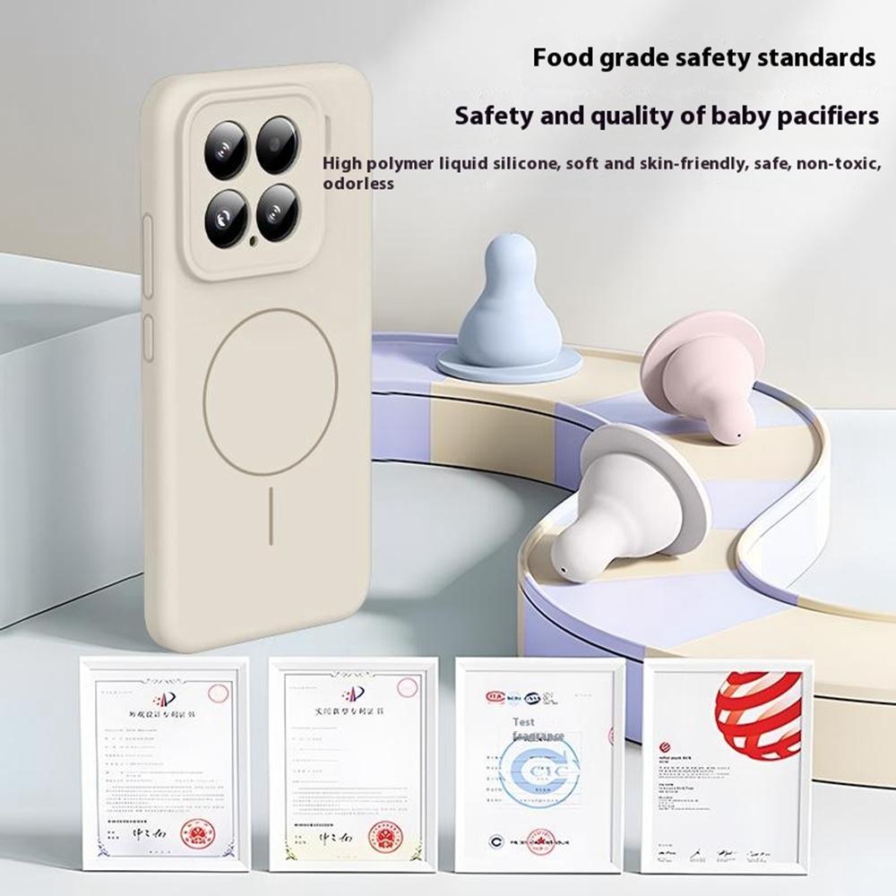 For Xiaomi 15 Case Compatible with MagSafe Soft Skin-Touch Liquid Silicone+PC Phone Cover