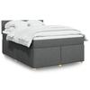 VidaXL Slatted Bed Base with Mattress Dark Grey 140x190cm Fabric 3286676