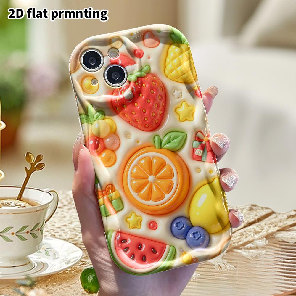 Phone Case: 2D flat design, suitable for iPhone 18, 17, 16, 15, 14, 13 Pro protective cases, Christmas fruit platter, perfect Christmas and Halloween