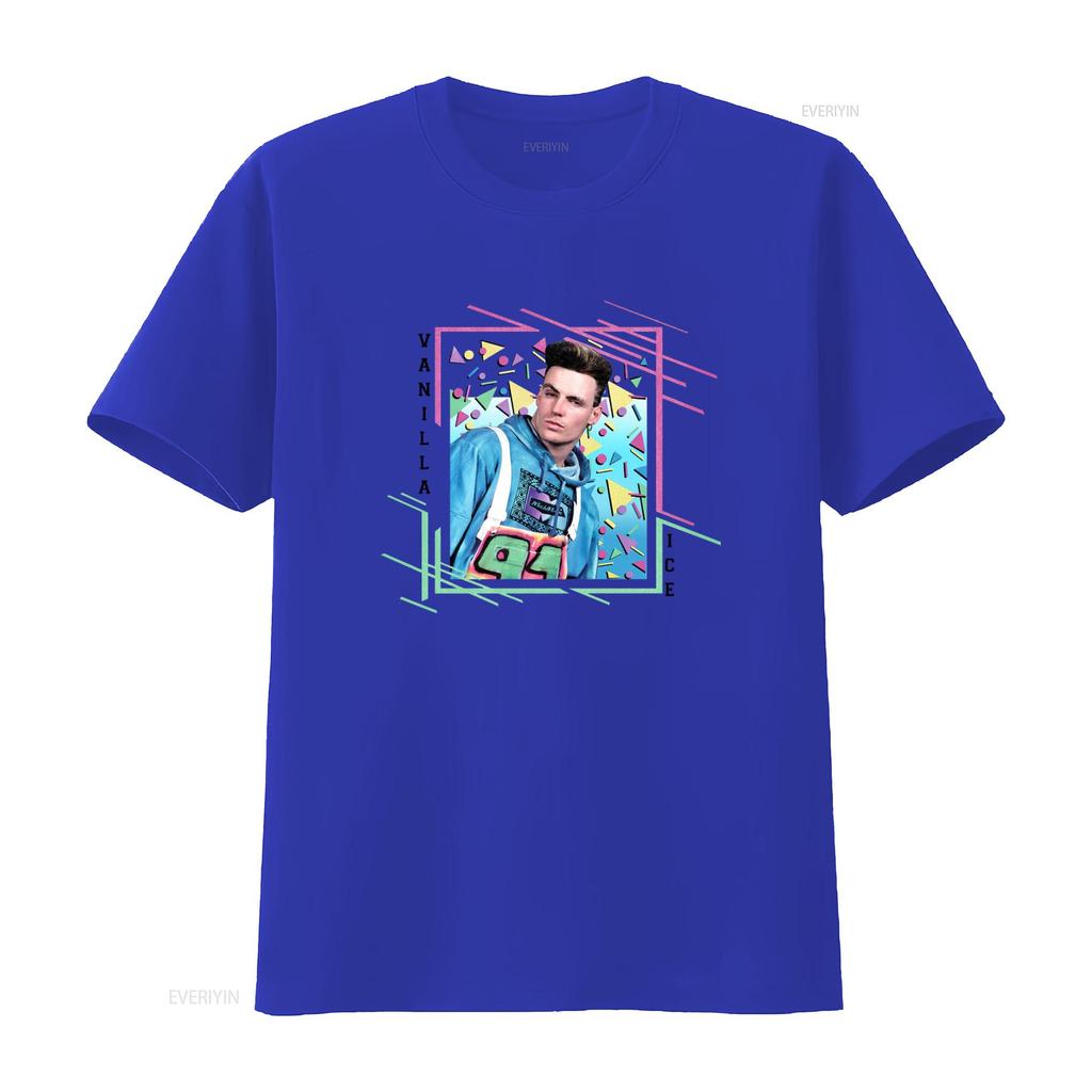 Vanilla Ice Triangles Music Print T Shirt for Men Fashion Streetwear vintage Washed Stretched Unisex designer clothes Soft