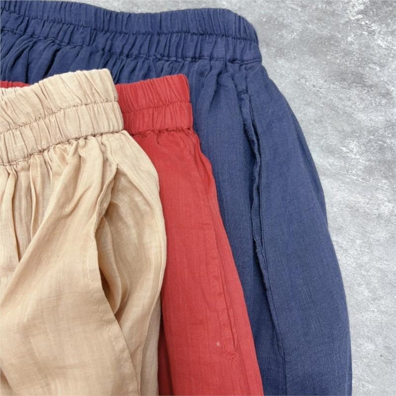 Johnature Summer Vintage Women Skirts Casual Simple Loose Elastic Waist Solid Color All Match Women Skirts