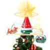 Hudební otočný vrchol na vánoční stromeček s LED hvězdou Sáně se Santou Lanovka Dekorace Nový rok Vánoční stromeček Santa Claus Dekor
