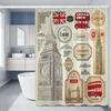 London Paris Scenic Printed Curtains for Bedrooms Bathroom Shower Curtain Folding Partition Accessories Bath Things the Set Home