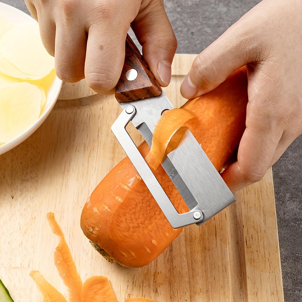 1 pezzo Acciaio Inossidabile Sbucciatore Canna da Zucchero Tutto Acciaio Sbucciatore da Cucina Sbucciatore per Frutta Apribottiglie Due-in-Uno