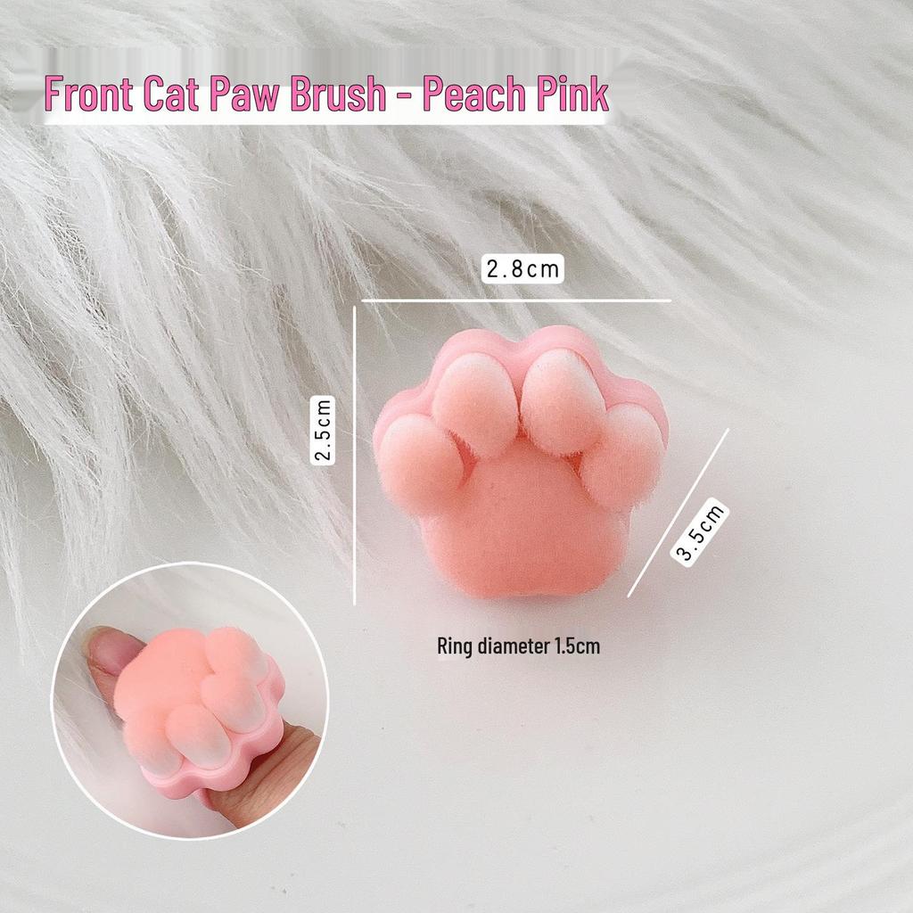 Cat Paw Pre-treatment Manicure Brush with Rear Edge Ring & Fine Soft Bristles for Dust Cleaning