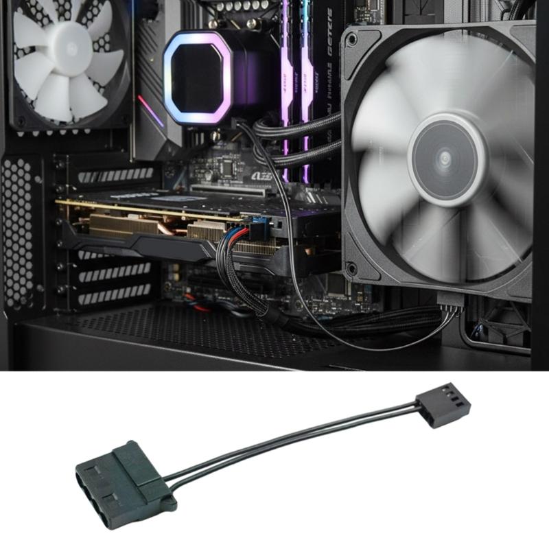 2/5PCS 4pin Fan Power Converter Cables 10cm Flexible Computer Cooling System Accessories