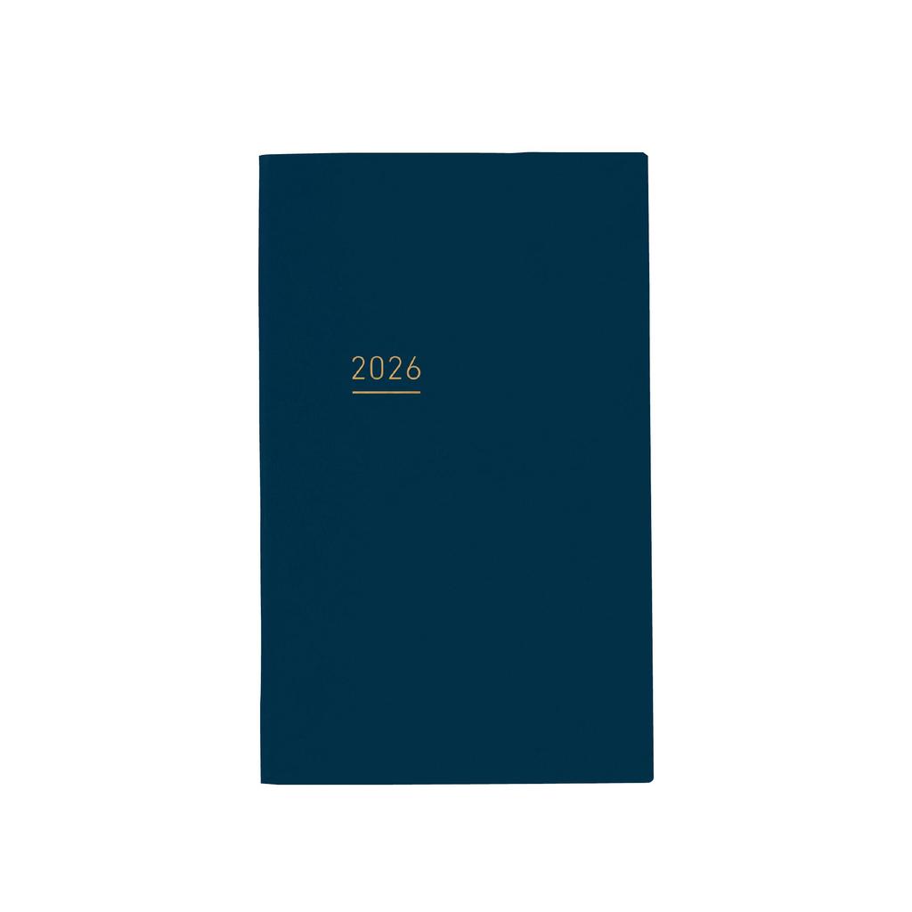 KOKUYO Jibun Techo Lite Mini 2026 Monthly/Weekly Planner, B6 Slim, Navy, Ni-JLM1DB-26, 2025 December Start