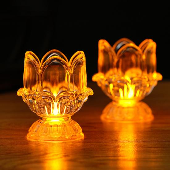 Berrak Lotus LED Mum Işığı Elektrikli Alevsiz Simülasyon Mum Ev Yatak Odası Yıldönümü Düğün Noel Partisi Dekorasyonu