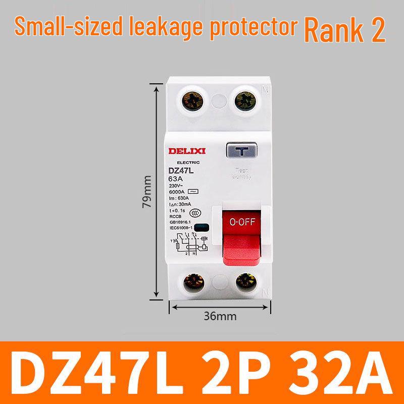 Delixi Mini Circuit Breaker DZ47L 2P/4P with Earth Leakage Protection, 63A/100A for Household Use