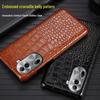 Genuine Leather Crocodile Pattern Half-Cover Case for OPPO Reno8 Pro - Protect your phone in style with this high-quality case.