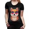Vintage Patriotic Shiba Inu Liechtensteiner Flag TShirt for Women Crew Neck Streetwear Shirts Womens Short Sleeve Clothes Tops