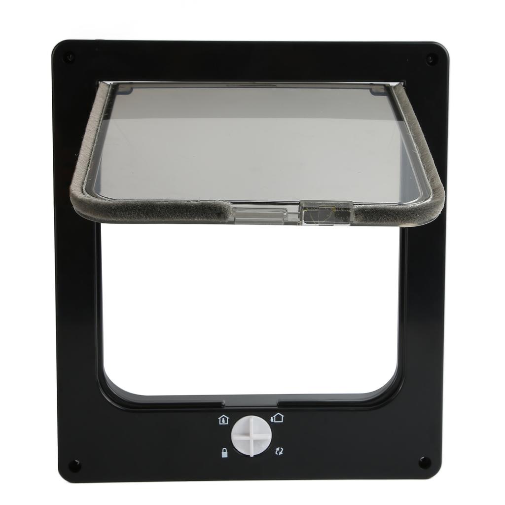 Pet Door Wearproof Automatic Window Closure Function Cat Interior Door for All Standard Interior Doors Black XL