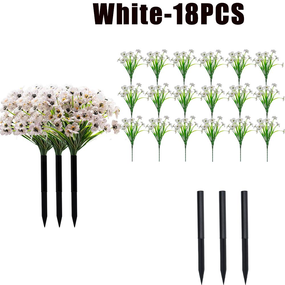 Artificial Violet Flowers Fake Spring Grass Faux Plants for Wedding Garden Decor Outdoor Artificial Floral Home Decoration