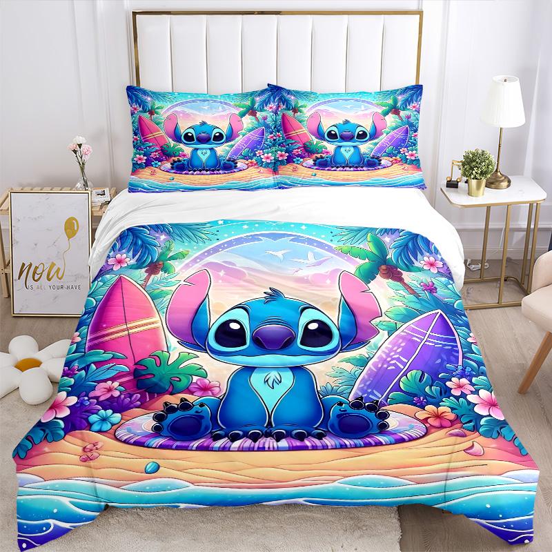 Lilo Stitch Paradise Print 3Pcs Bedding Setduvet Cover With 2 Bedropillowcase Home Birthday Gift