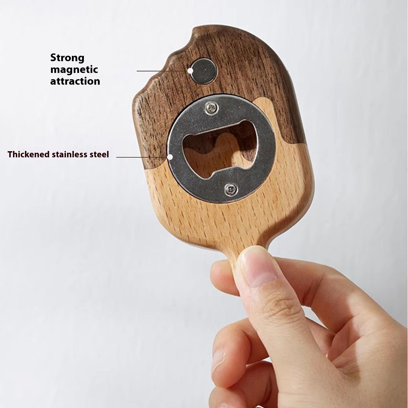 

Wooden Ice Cream Shaped Bottle Opener Refrigerator Magnet Creative Beer Cap Lifter For Home Decor Type A