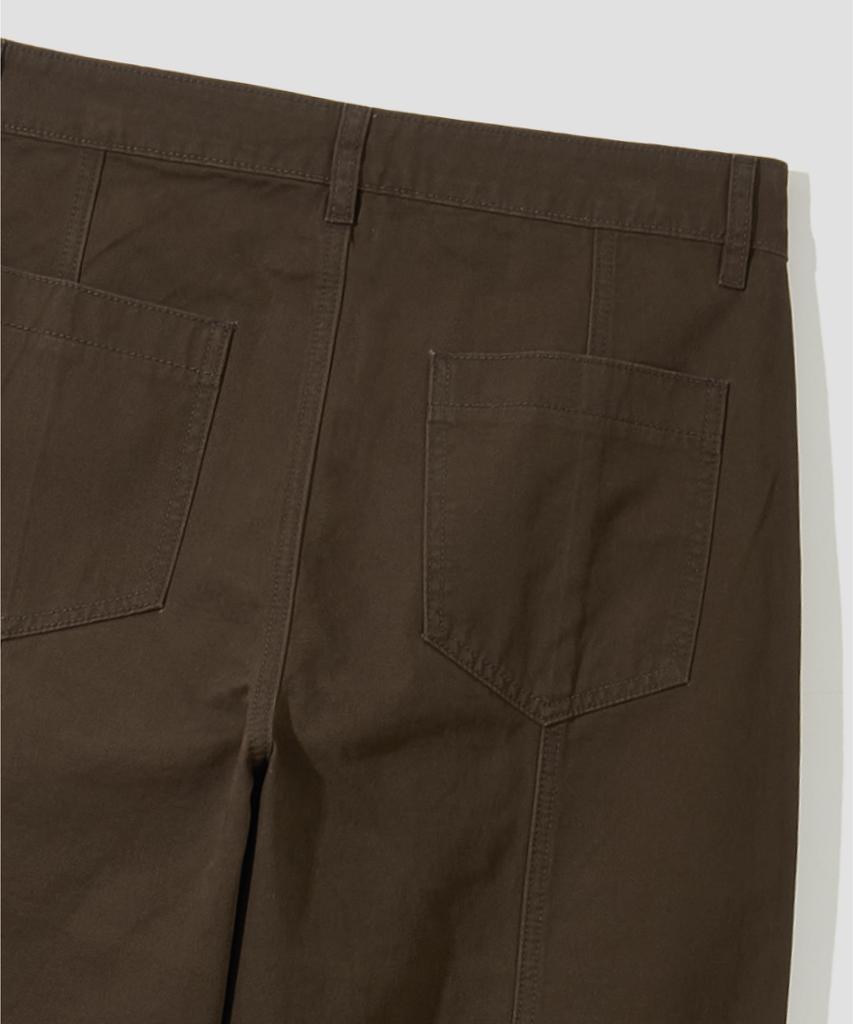 AGOD Side Cut Pocket Peachskin Cotton Pants [Brown]