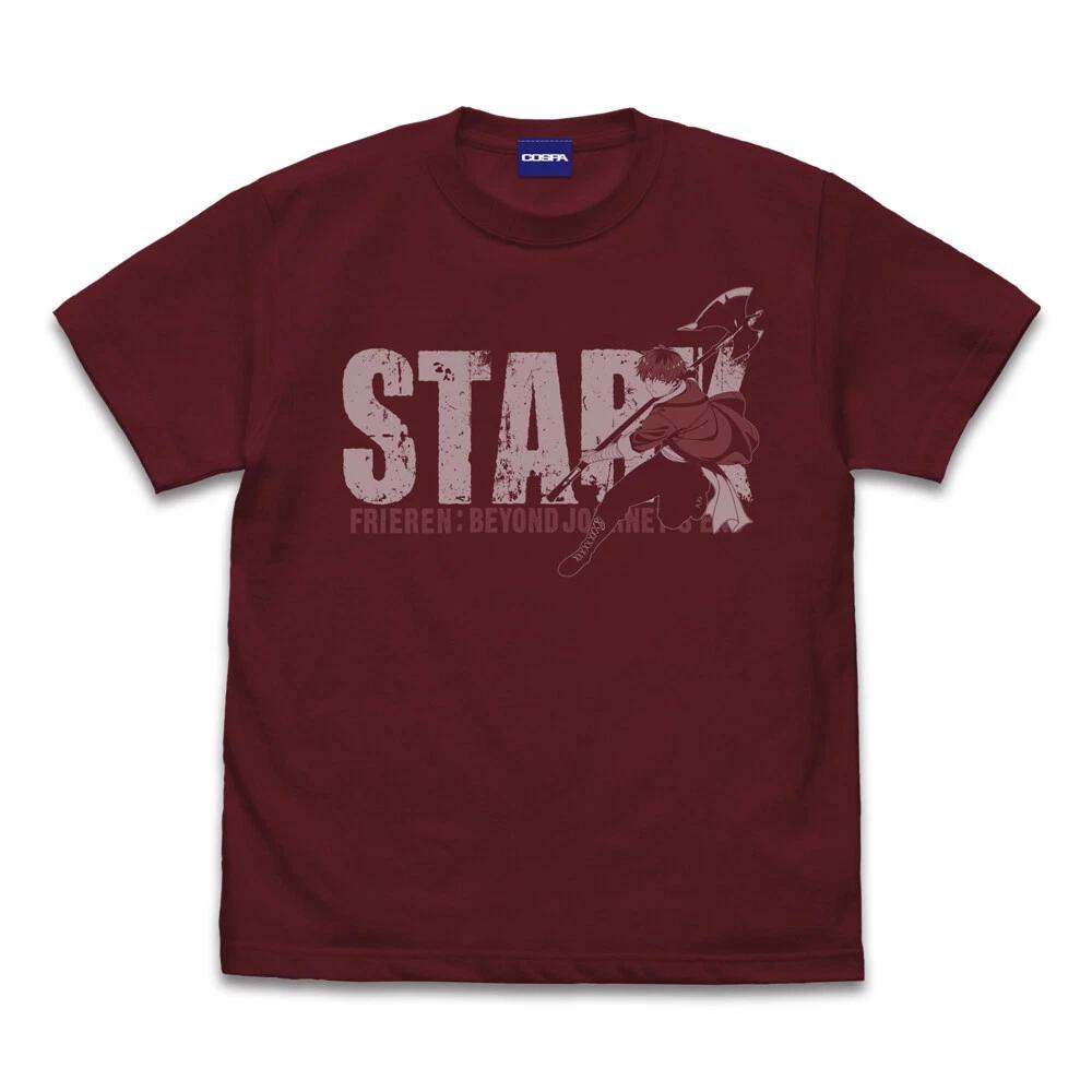 Frieren Beyond Journeys End Stark TShirt Burgundy Japan New PreSale