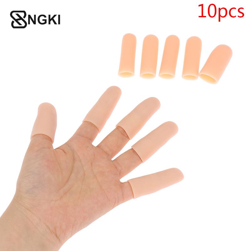 10pcs Silicone Gel Tube Hand Bandage Finger Protector Anti-cut Heat Resistant Finger Sleeves Great Cooking Kitchen Tools