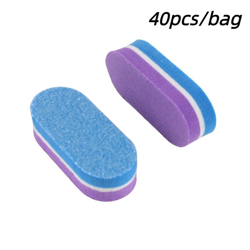40 Pcs Double Color Mini Sponge Nail Files Buffer Block Buffing Sanding Nails File Pedicure Manicure Tools