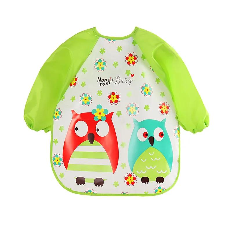 Cute Baby Bibs Waterproof Long Sleeve Apron Children Feeding Smock Bib Burp Clothes Soft Eat Toddler Baberos Bavoir Clothing