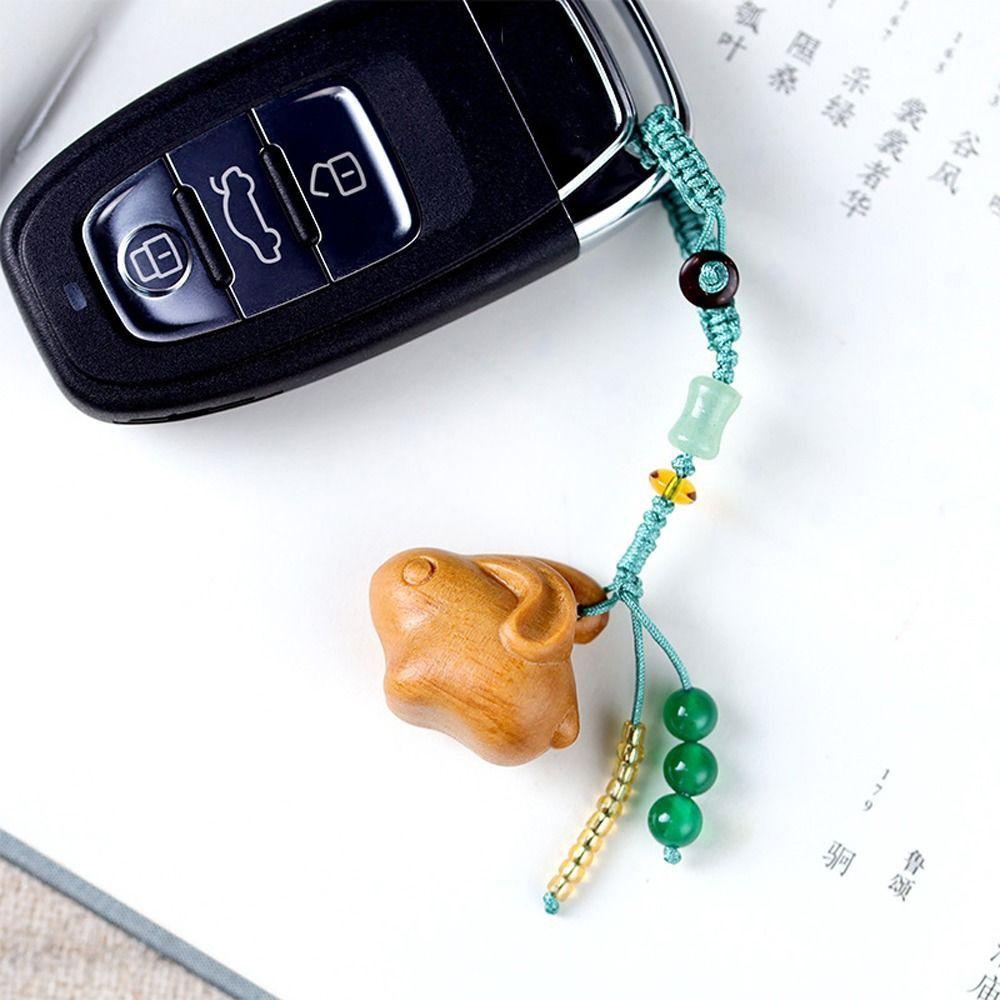 

Pendent Hanging Decoration Wooden Key Chain Chinese Style Key Ring Bag Accessory Car Key Chain