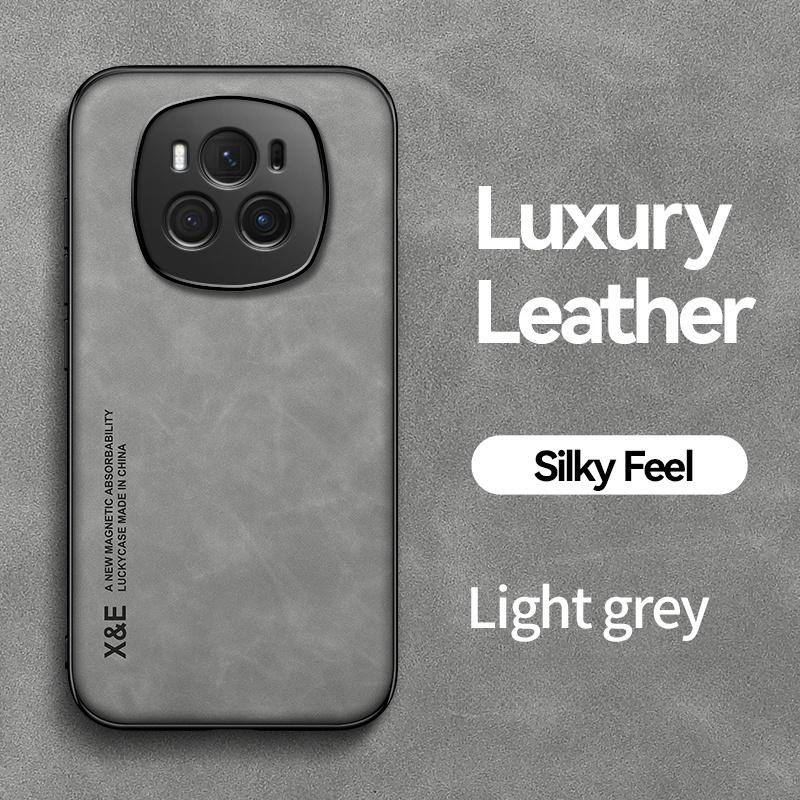 For Honor Magic6 Pro Case Leather Magnetic Car Holder Phone Case For Honor Magic 6 Pro 6Pro Bumper Shockproof Soft Back Cover