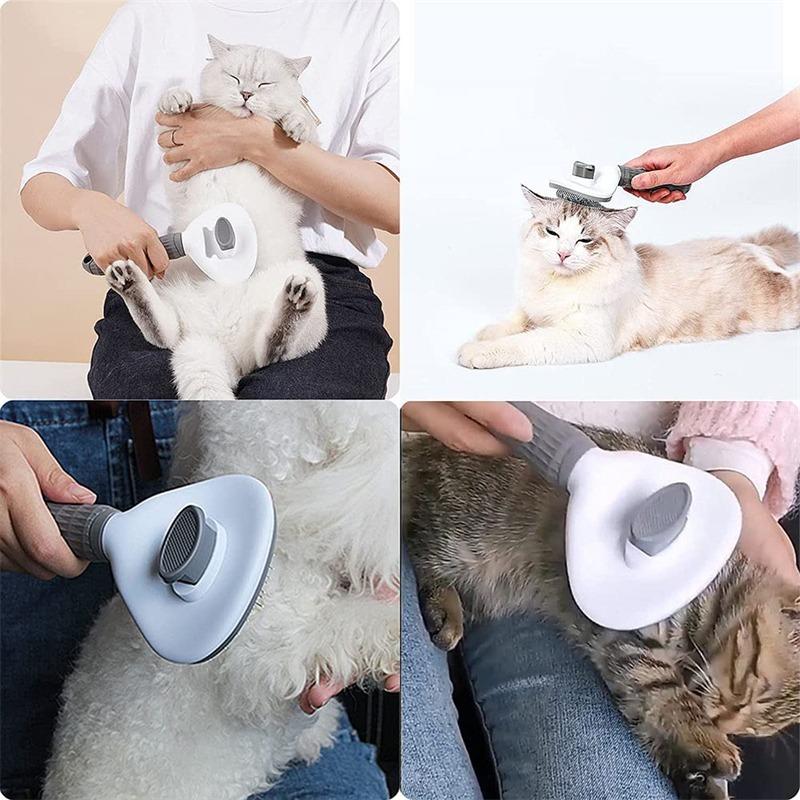 Haarbürste für Katzen, Katzenkamm, Fellpflege und Pflege, Katzenbürste, Edelstahlkamm für langhaarige Hunde, Reinigung von Haustieren, Hundezubehör