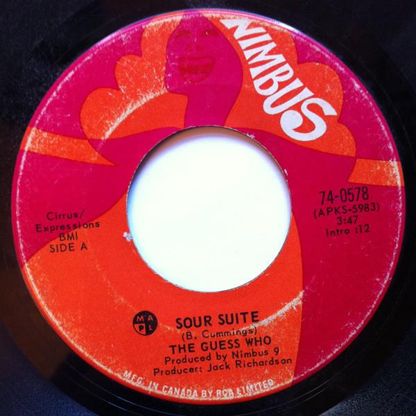 

7inch Record GUESS WHO - Sour Suite 740578 Nimbus 1971 Canada Rock Used