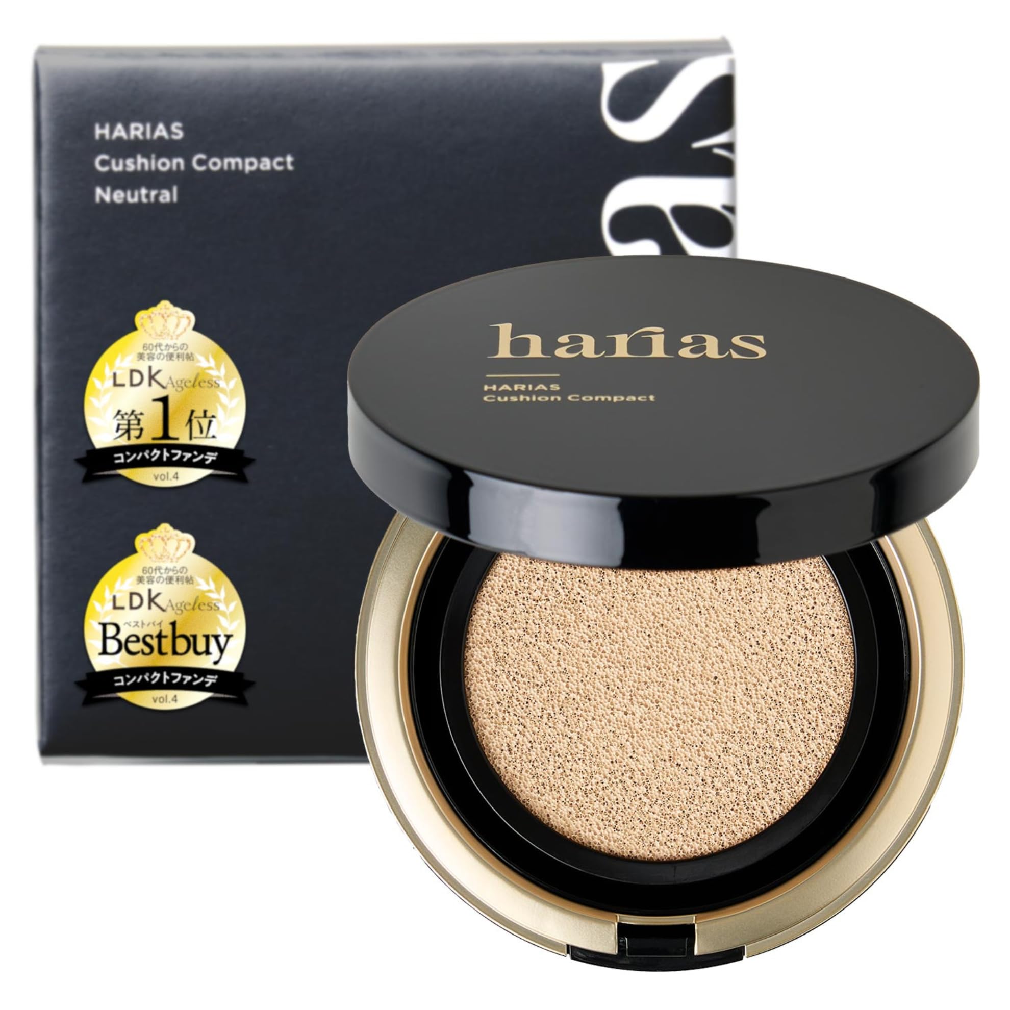 

HARIAS (Official) Cushion Foundation SPF50+ with Niacinamide, Quasi-drug, Serum, Foundation, Popular Ranking (Beige)